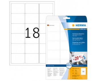 Eemaldatavad etiketid Herma - 63.5x46.6mm, 25 lehte